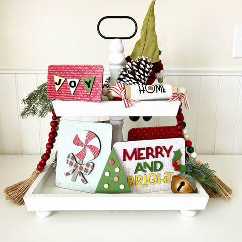 Tiered Tray Set - Merry and Bright