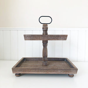 Tiered Tray - Antique Finish, Rectangle 15.75"