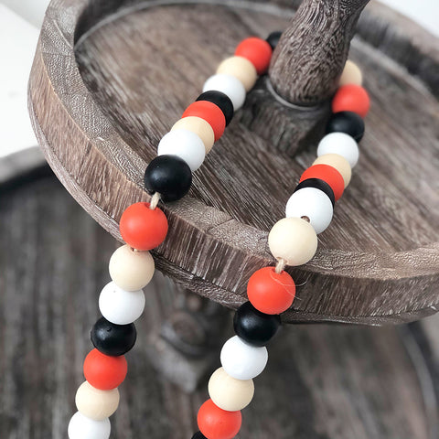 Wood Beads - Black, White, Orange, Natural