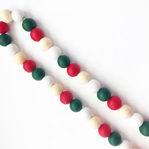 Wood Beads - Green, Red, White, Natural