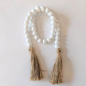 Wood Beads - Bright White