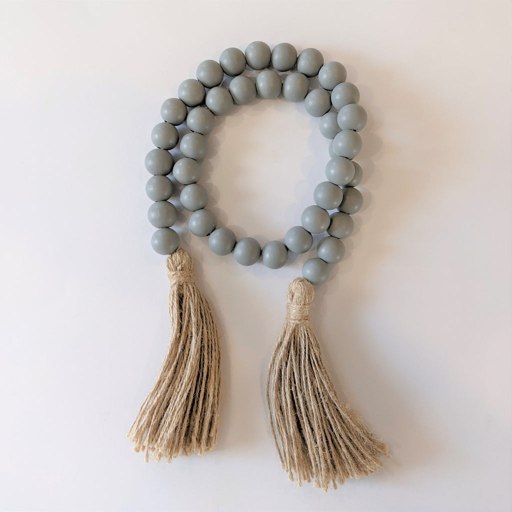 Wood Beads - Slate Grey