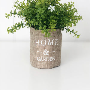 Tray Decor - Home & Garden Burlap Bag & Spring Flowers
