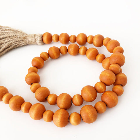 Wood Beads - Autumn Orange