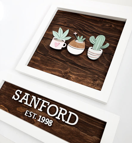 Click Frame Back - 12x12 Stained Wood